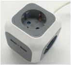 ΠΟΛΥΠΡΙΖΟ 3Θ&2USB(2.1A)&ΚΑΛ3Χ1.5 1.5Μ ΚΥΒΟς ΓΚΡΙ