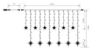 Κουρτίνα LED με Νιφάδες και Αστέρια Θερμό Λευκό και Controller