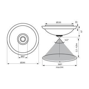 Φωτιστικό Οροφής LEDA LED 12W SR36