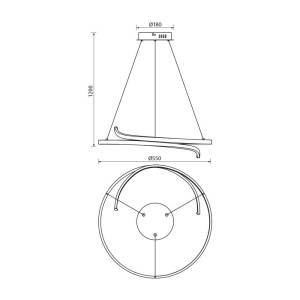 Φωτιστικό Κρεμαστό Omicron LED 38W CCT-Switch Χρυσό