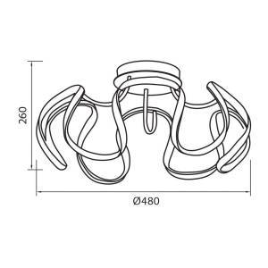 Φωτιστικό Οροφής MEANDRA-C LED 54W CCT-Switch Χρυσό