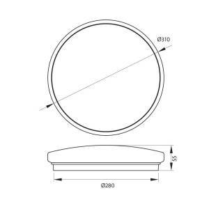 Φωτιστικό Οροφής KARINA LED 18W CCT-Switch Ø310mm