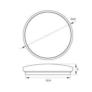 Φωτιστικό Οροφής KARINA LED 12W CCT-Switch Ø260mm