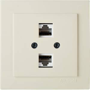 Πρίζα Δικτύου Διπλή Cat6 (2xRJ45) Μπεζ