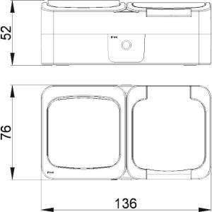 Επίτοιχος διακόπτης απλός + πρίζα σούκο IP44 γκρι