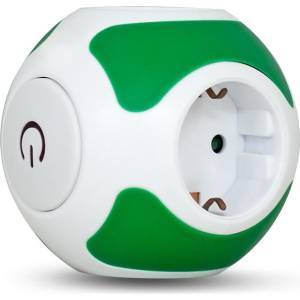 Πολύπριζο 4 θέσεων με διακόπτη και καλώδιο 1.5m πράσινο KICKO