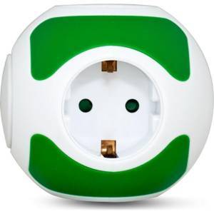 Πολύπριζο 4 θέσεων με διακόπτη και καλώδιο 1.5m πράσινο KICKO