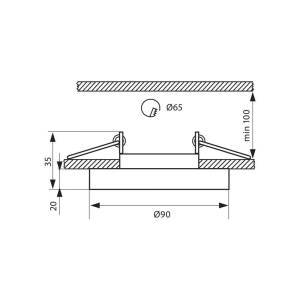 Σποτ Γυάλινο Κυκλικό Μαύρο SL420 BK CRYSTAL