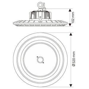 Φωτιστικό High-Bay SCI-FI LED 100W 120D 5000-5500K IP65