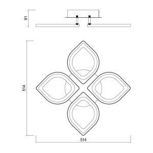 Τηλεχειριζόμενο Φωτιστικό Οροφής Viki LED 60W