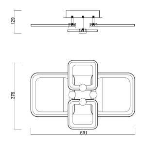 Τηλεχειριζόμενο Φωτιστικό Οροφής Metro LED 74W