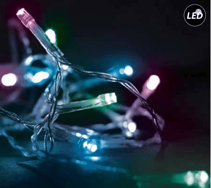 Βροχή LED Πολύχρωμη με Διάφανο Καλώδιο και Controller