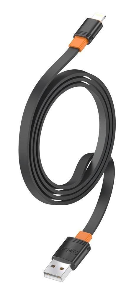 CELEBRAT καλώδιο Lightning σε USB CB-33L, flat, 2.4A, 1m, μαύρο