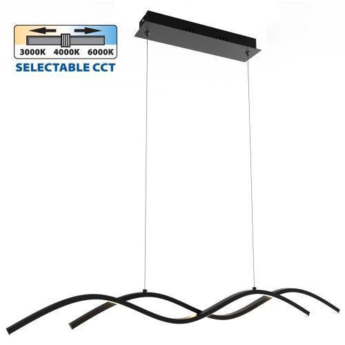 Φωτιστικό Κρεμαστό Loara LED 27W CCT-Switch Μαύρο