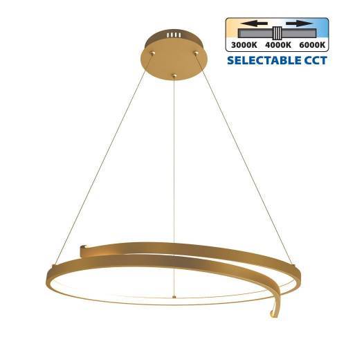 Φωτιστικό Κρεμαστό Omicron LED 38W CCT-Switch Χρυσό
