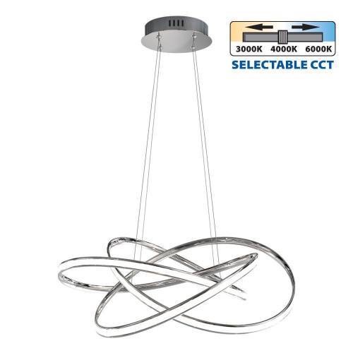 Φωτιστικό Κρεμαστό Marea LED 60W CCT-Switch Χρώμιο