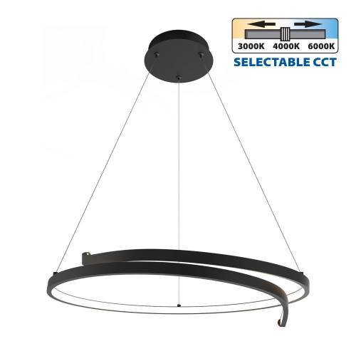 Φωτιστικό Κρεμαστό Omicron LED 38W CCT-Switch Μαύρο