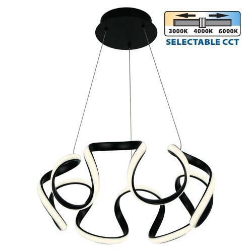 Φωτιστικό Κρεμαστό MEANDRA-P LED 54W CCT-Switch Μαύρο