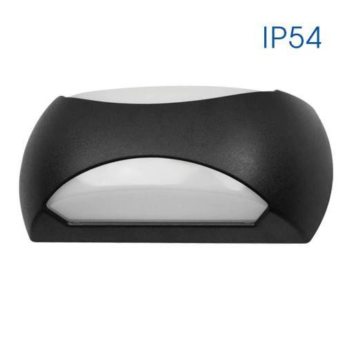 Φωτιστικό LED 12W 4000K 230V Μαύρο Οβάλ Διάχυση-Χ IP54