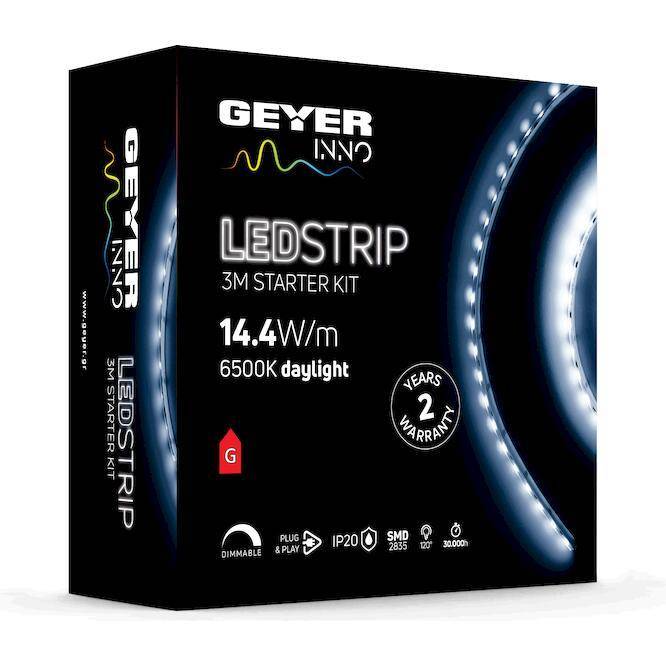 LED Strip KIT 14.4W 12V 6500K IP20 3m + driver