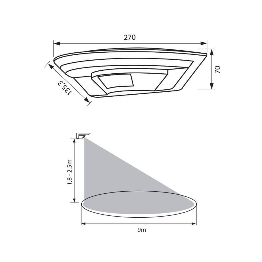 Φωτιστικό Επίτοιχο LUNAR LED 10W SR12