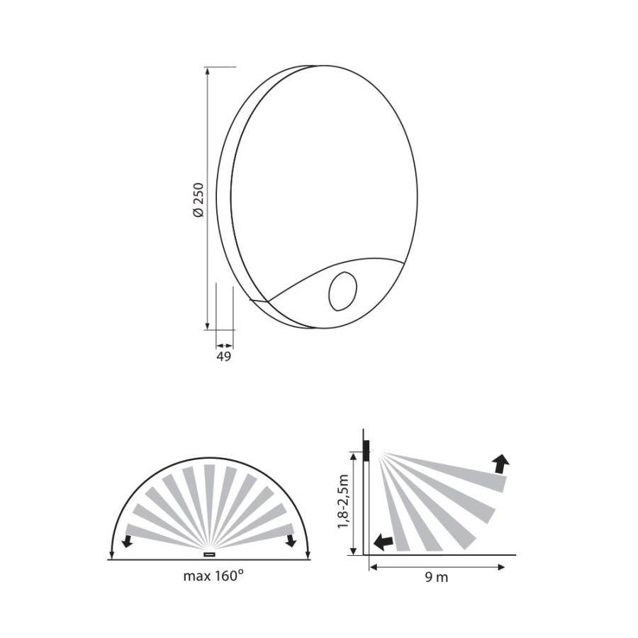 Φωτιστικό Επίτοιχο LIMA LED 10W SR16-B Μαύρο