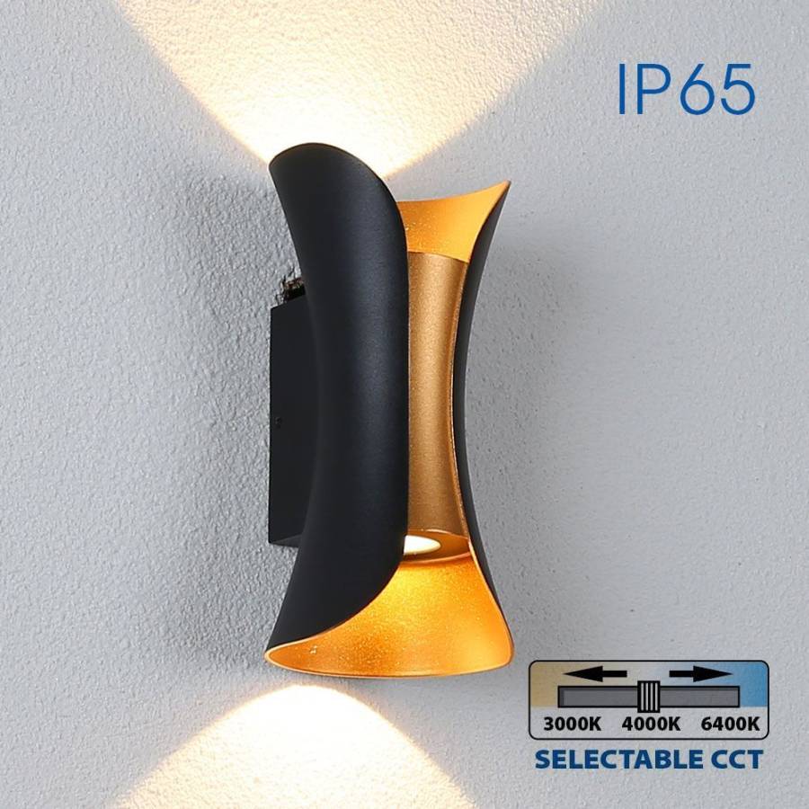 Φωτιστικό Boston LED 10W CCT-Switch Μαύρο/Χρυσό IP65