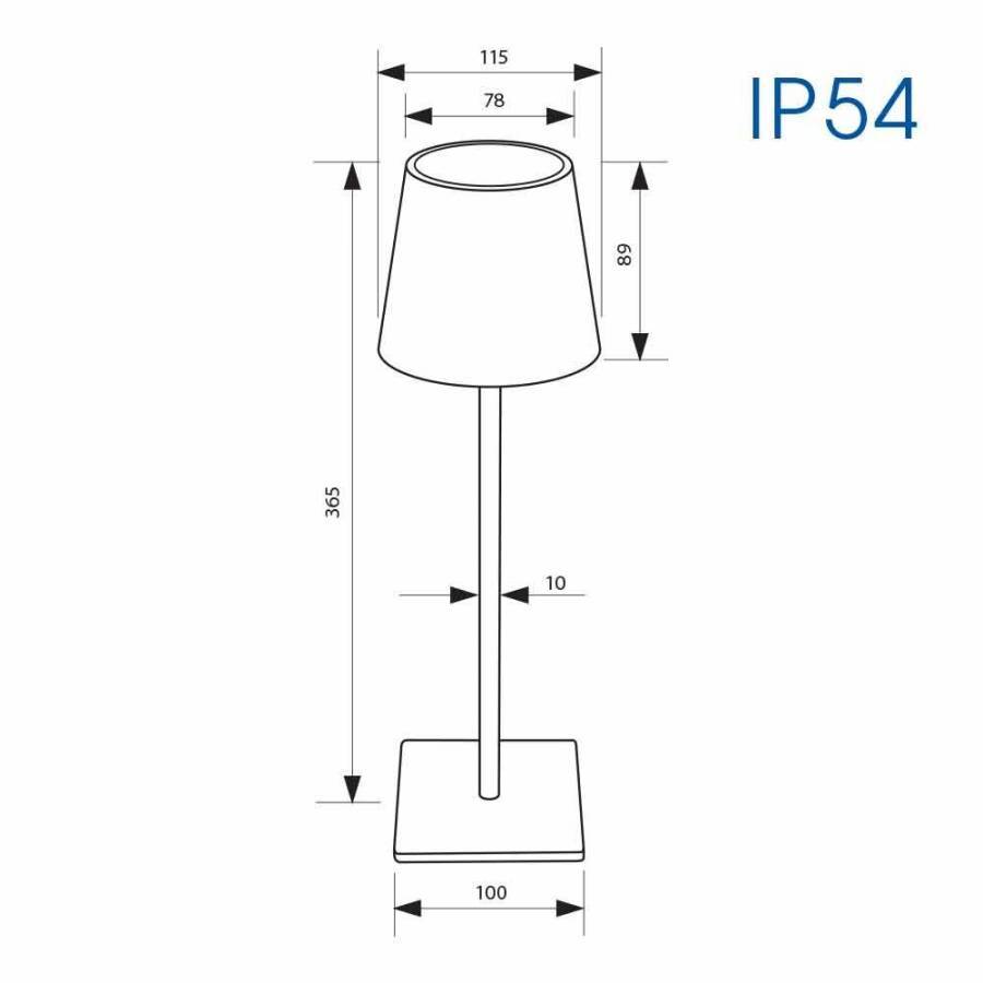 Πορτατίφ Επαναφορτιζόμενο Frida LED 3W 4000K IP54 Καφέ