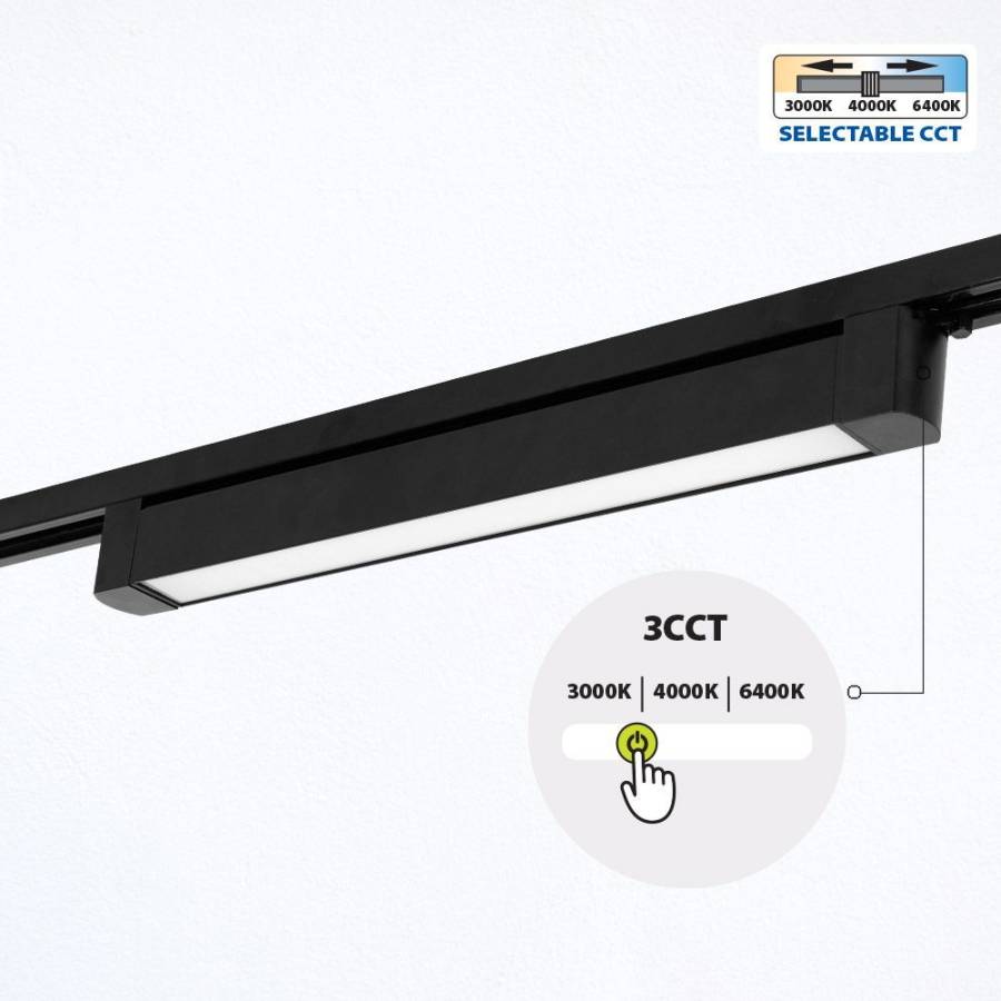 Φωτιστικό Ράγας DRAX LED 20W CCT Μαύρο