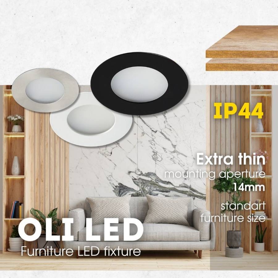 Σποτ Χωνευτό Επίπλου OLI LED 2W 4000K IP44 230V Λευκό