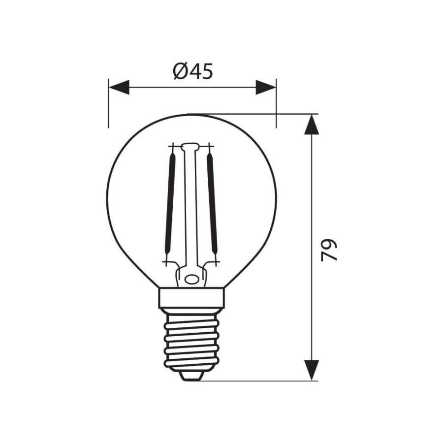 Σφαιρικό FILAMENT FLICK LED GF45 4W E14 4000K