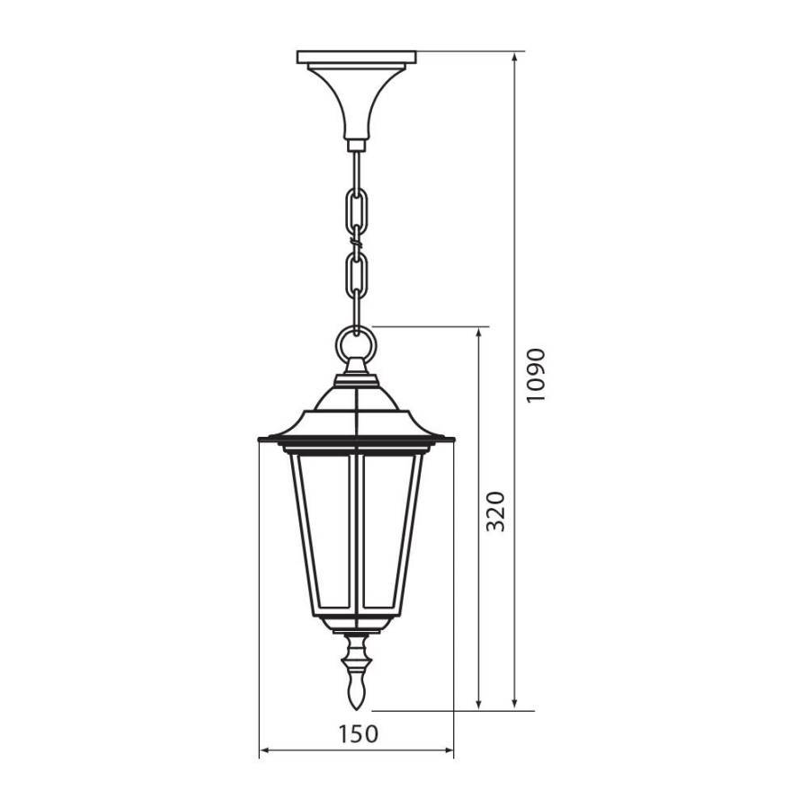 Φανάρι Κρεμαστό Ε27 Antique-Brass IP44