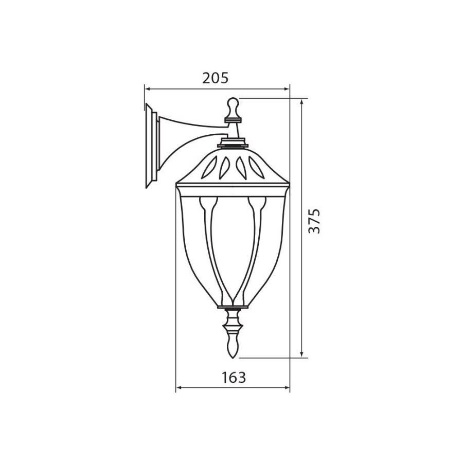 Φανάρι Επίτοιχο (Down) Ε27 Antique-Brass IP44