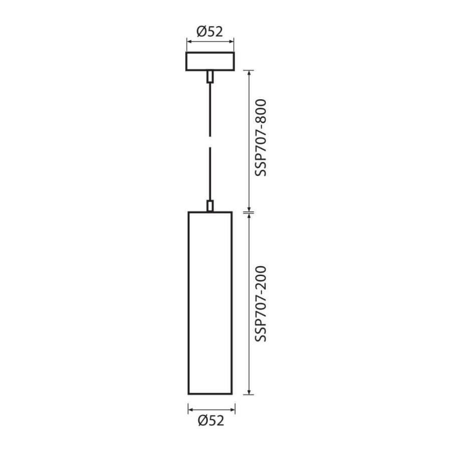 Φωτιστικό Spot Κρεμαστό SSP707 Lux 200mm GU10 Μαύρο