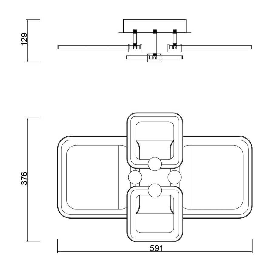 Τηλεχειριζόμενο Φωτιστικό Οροφής Metro LED 74W