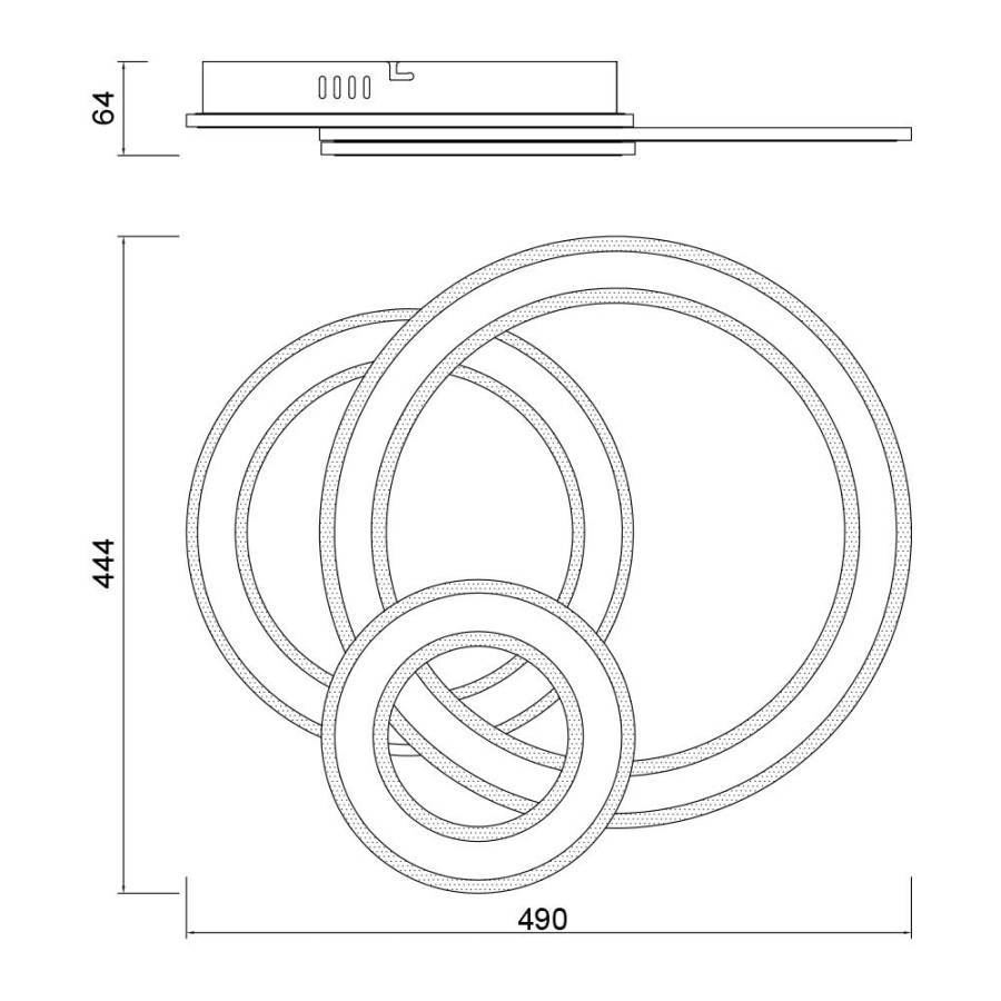 Τηλεχειριζόμενο Φωτιστικό Οροφής Candy LED 105W