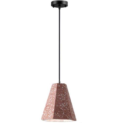 Φωτιστικό Cement E27 185x180 καλώδιο 2.5m ρoζ