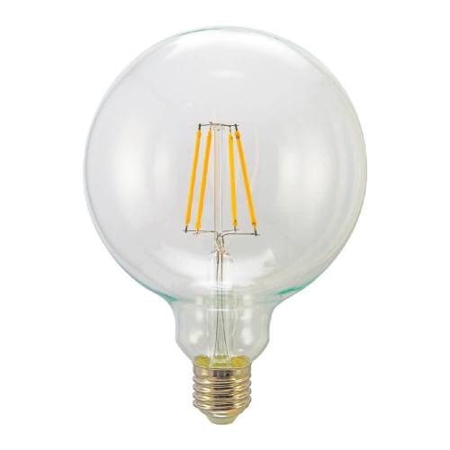Γλόμπος G125 Filament Globo E27 Διάφανος 8W 3000K 806Lm