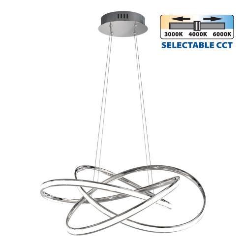 Φωτιστικό Κρεμαστό Marea LED 60W CCT-Switch Χρώμιο