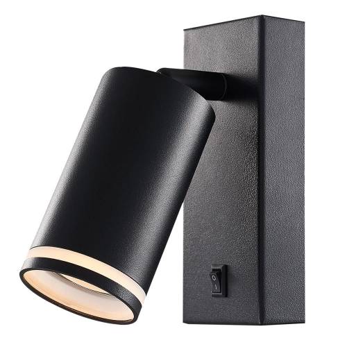 Σποτ GU10 KING SP717BK Επίτοιχο Με Διακόπτη Μαύρο