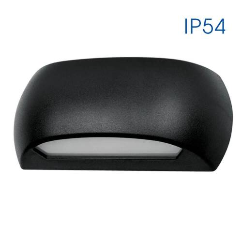 Φωτιστικό LED 12W 4000K 230V Μαύρο Οβάλ Διάχυση-Η IP54
