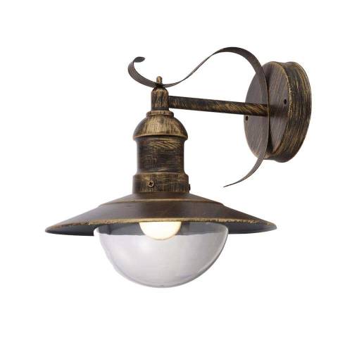 Φανάρι Επίτοιχο Ε27 Antique-Brass IP44