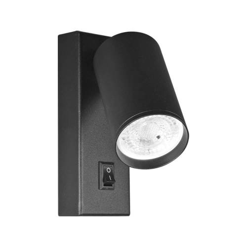 Σποτ GU10 LUX SP706BK Επίτοιχο Με Διακόπτη Μαύρο