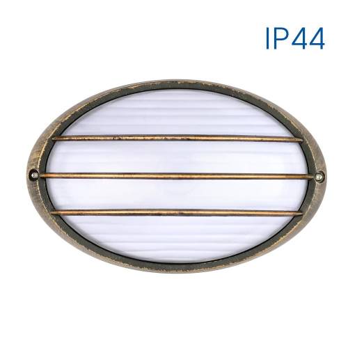 Φωτιστικό Επίτοιχο PETRA Ε27 Antique-Brass IP44