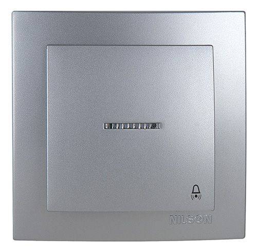 Μπουτόν Κουδουνιού με Ενδεικτική Λυχνία 12V Ασημί