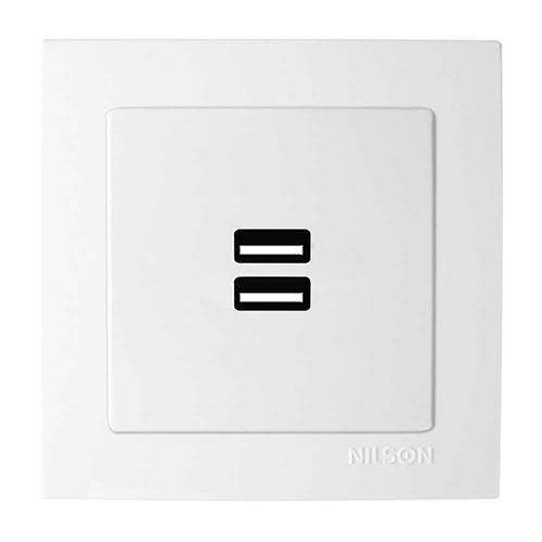 Πρίζα USB Διπλή Λευκή