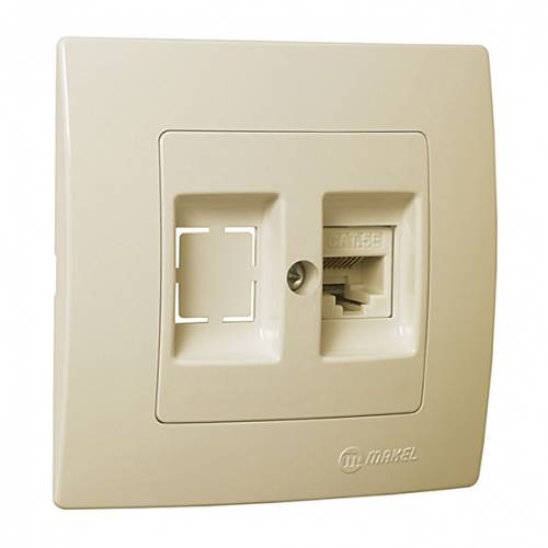 Πρίζα Δικτύου Μονή (RJ45) Μπεζ